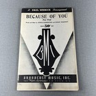 New ListingBecause of You by Hammerstein 1940 Vintage Sheet Music Band Arrangement