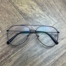 Black Stainless Steel Blue Light Glasses