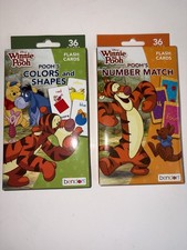 Lot 2 Winnie Pooh Early Skills Flash Cards Number Match; Colors Shapes