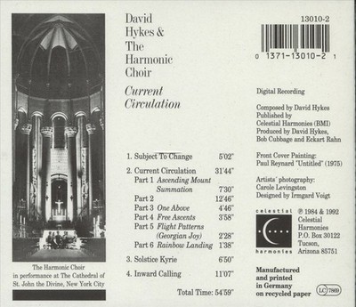 DAVID HYKES/DAVID HYKES & THE HARMONIC CHOIR - CURRENT CIRCULATION NEW CD