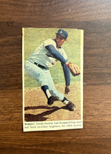 1964 Sandy Koufax Los Angeles Dodgers Magazine Cut Out 2 2/3
