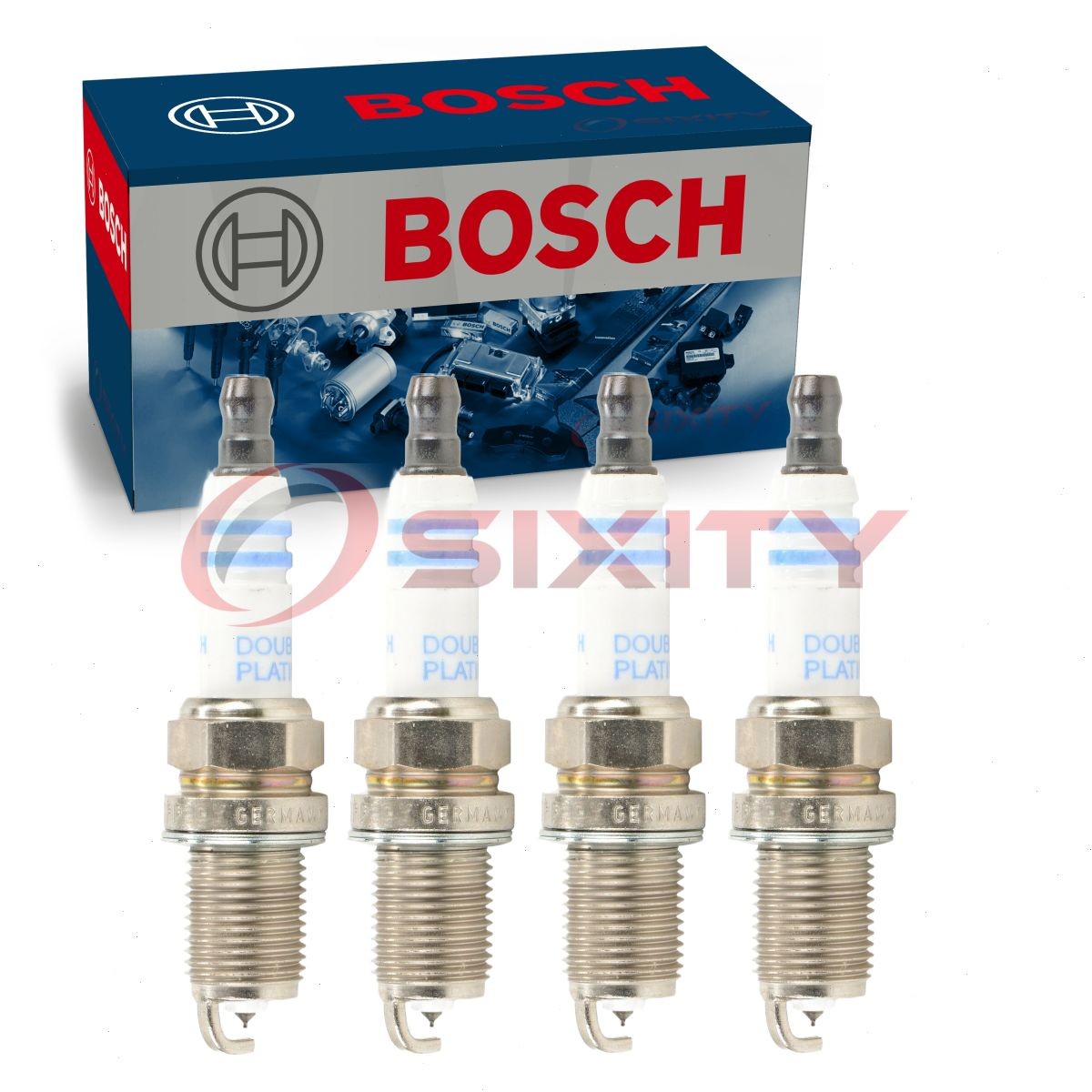 4 pc Bosch Double Platinum Spark Plugs for 2002-2003 Mazda Protege5 2.0L L4 dm