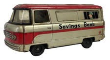 VINTAGE JAPAN TINPLATE LITHO FRICTION ARMORED CAR SAVINGS BANK 1960s SPARES