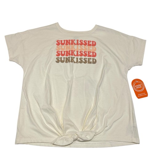 Wonder Nation Girls Cream Colored Knotted TShirt SUNKISSED Printed Size XXL (18) - Picture 5 of 11