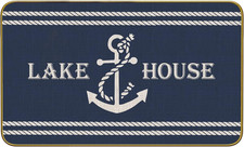 Lake House Doormat Door Mat for Home Entrance, Nautical Anchor Floor Mats for Ho