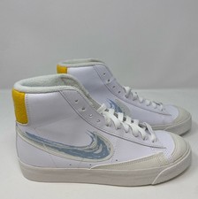 Nike Blazer Mid 77 GS Painted Swoosh White/Royal Tint/Solar Flare - Size 4.5Y