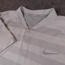 Nike Polo Shirt Mens 2XL Gray Golf Zonal Cooling Blade Collar Victory Pickleball