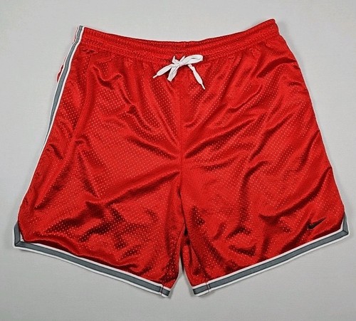 Vintage Nike Mesh Red Gym Shorts Youth Medium 8-10 Swoosh Basketball Running 32" - Picture 1 of 13