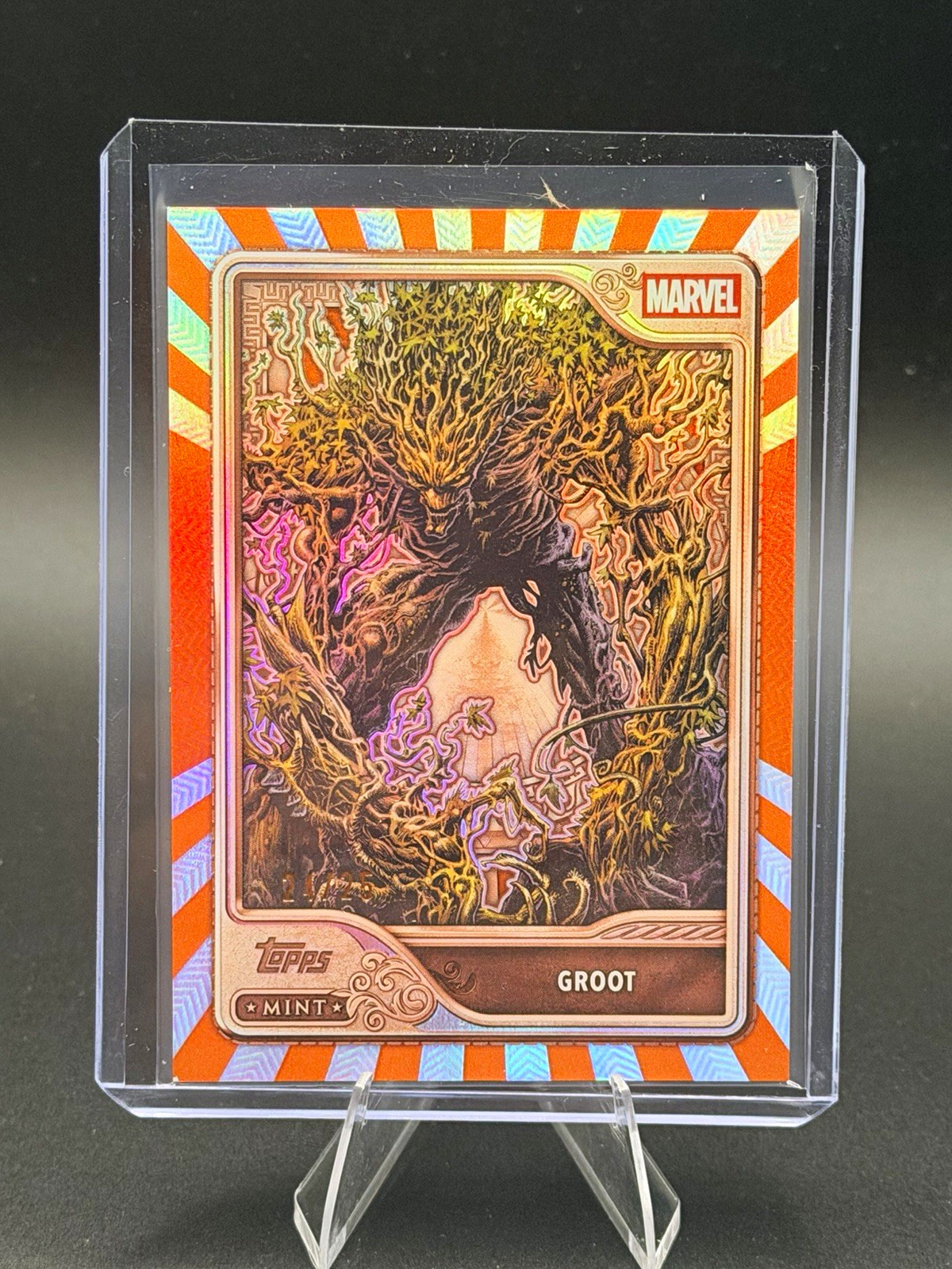 2026 Topps Marvel Mint Groot Orange Parallel 24/25 SSP Guardians of the Galaxy