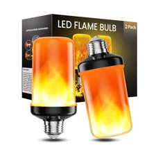 hyrion LED Flame Light Bulbs, 4 Modes Flickering Light Bulbs with Upside Down...