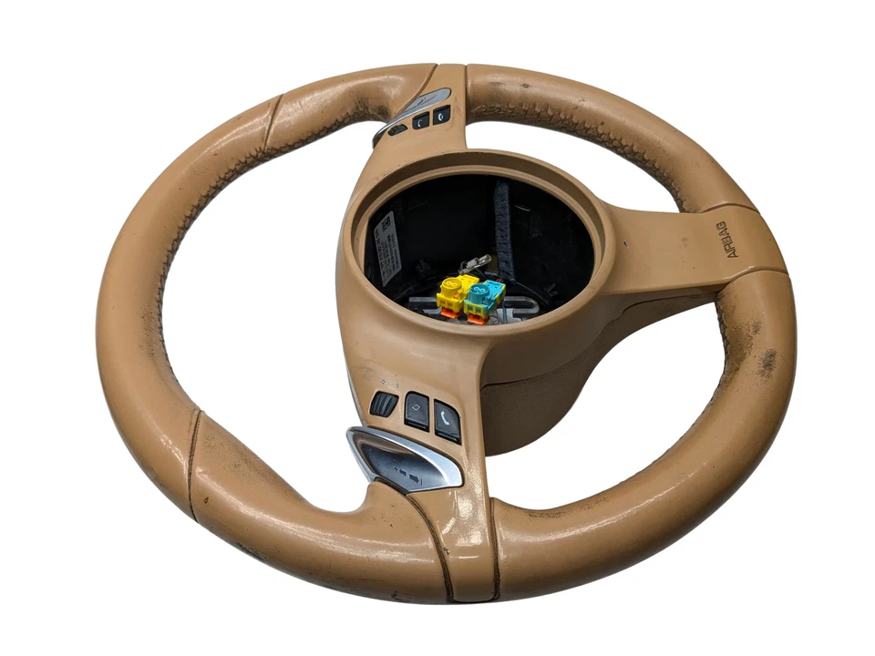 2011 - 2014 Oem Porsche Cayenne Steering Wheel With Control Switch Button Beige - Image 3 of 4