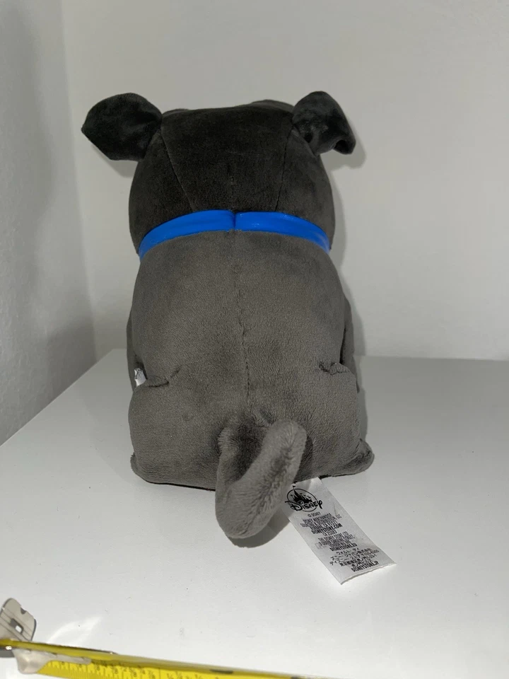 迪士尼小狗朋友宾果毛绒玩具 9 英寸灰色蓝色项圈干净柔软二手二手状况完好 — 第 4/4 张图片