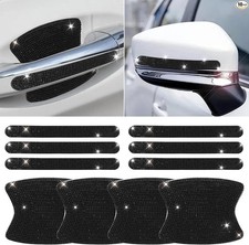 10 PCS Bling Car Door Handle Protector, Shiny Crystal Rhinestone Black