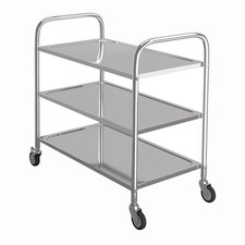 3 Tier Stainless Steel Kitchen Cart Trolley Utility Storage Food Serving Shelf