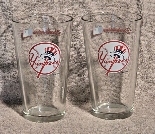 Vintage 2000 Budweiser New York Yankees MLB Pint Glasses – Set of 2