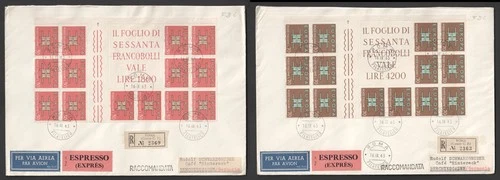 Italy 1963 Europa Gutter Pairs Set Pair of FDC Rome Registered First Day Covers
