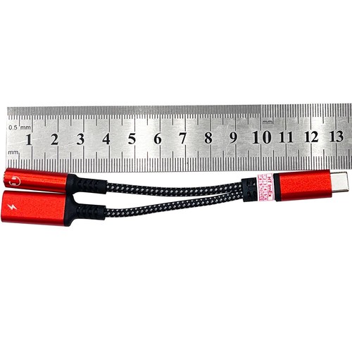 2in1 Kopfhörer USB-C Aux Adapter Splitter Stecker Rot Ladekabel für iPhone 15 16 - Bild 2 von 16