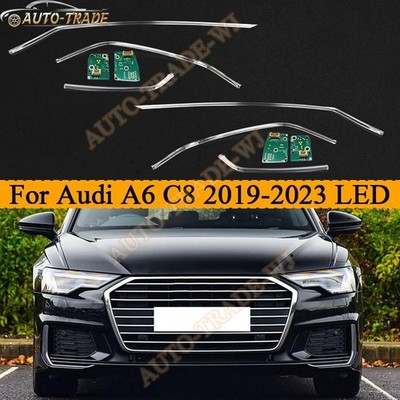 LED Car Headlight DRL Light Guide Strip Chip Angel Eye For AUDI A6 C8 2019-2023