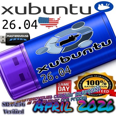Xubuntu 26.04 LTS Bootable Live/Installer USB 8GB | AMD64  INTEL MAC | SAME DAY