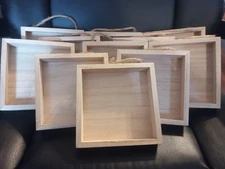 Lot of 11 Wooden Square 5" x 5" Shadow Box by Make Market