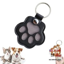 Pet Fur Keepsake Dog Hair Keychain Leather Paw Charm Key Chain Pet Black
