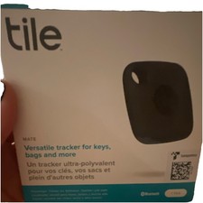 Tile Mate Bluetooth Tracker Black Universal Compatibility for Keys, Bags