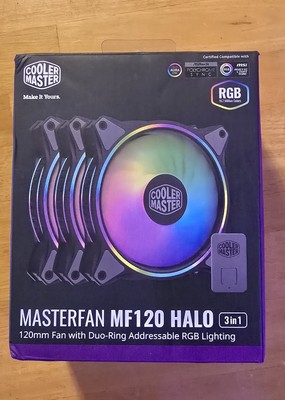 Cooler Master MasterFan3n1Fans Duo-Ring ARGB Customizable Lighting, 120mm, Black