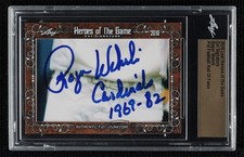 2018 Leaf Heroes of the Game Signatures Roger Wehrli Cut Signature Auto HOF 4dv
