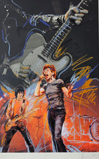 RONNIE WOOD Art Weaving Mick Jagger HAND SIGNED ROLLING STONES Screenprint art