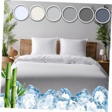 Cooling Bedsheet Set - Size, 75 Viscose Derived from Bamboo, 25 Queen White