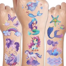 CHARLENT Glitter Temporary Tattoos for Girls - 12 Sheets Glitter Temporary Tatto