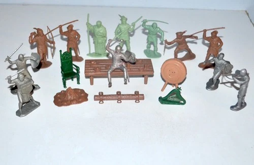 Marx Robin Hood Playset 60mm Character Figures Merry Men Knights Plastic Figures