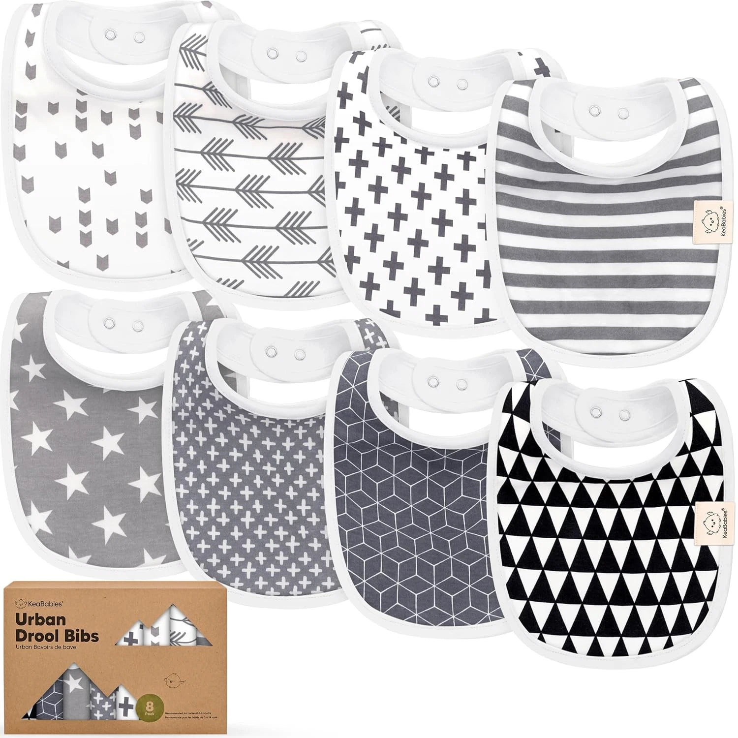 8pc Organic Baby Bibs - Soft Cotton Drooling & Teething Bibs for Baby Girl & Boy
Opens in a new wind