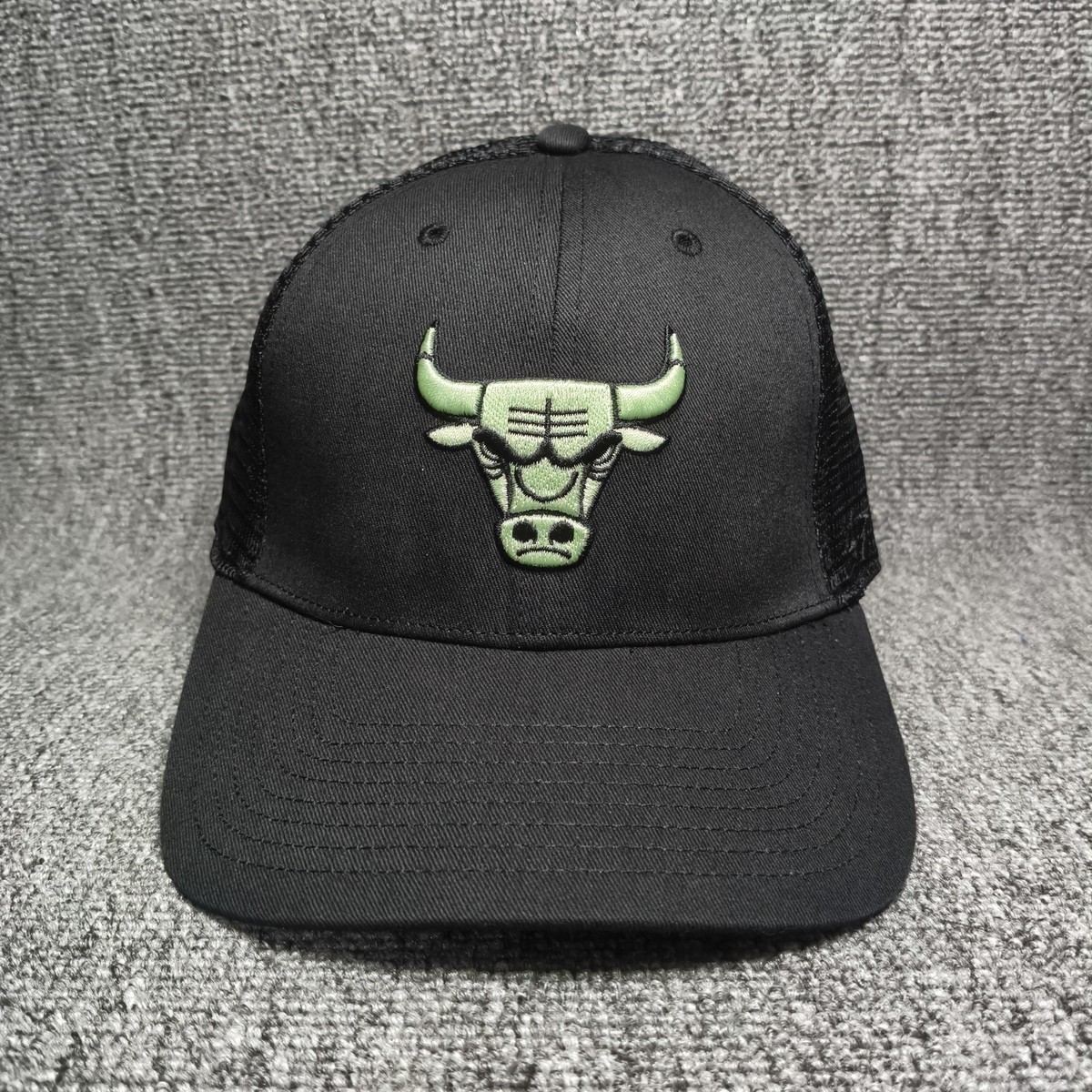 '47 Brand Chicago Bulls NBA Trucker Hat Black Mesh Cap Mint Green Logo