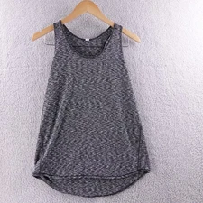 Lululemon Athletica Womens Size 6 Black White Heathered Twist Back Tank Top