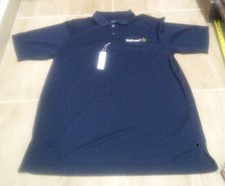 BRAND NEW Men's Walmart Employee Polo Shirt Uniform Blue Short Sleeve Sz L