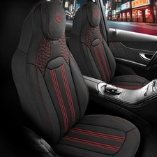 Sitzbez&uuml;ge (Pilot) passend f&uuml;r Mercedes GLE-Klasse in Schwarz-Rot mit Tasche