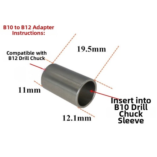 Adattatore manicotto concentrico B10-B12 e B12-B16 per mandrino trapano e mandrino fresa - Foto 2 di 12