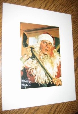 Tales from The Crypt Pin-up #3 MAT FRAMED Larry Drake Santa Claus Through House 
