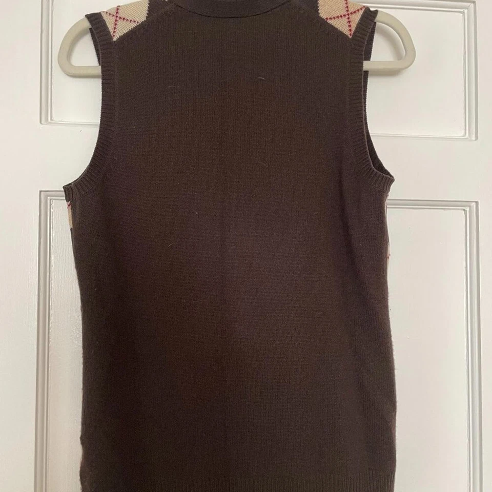 Коричневый свитер-жилет Brooks Brothers Argyle размер S - Изображение 3 из 4