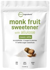 Monk Fruit Sweetener with Allulose, 2 lbs  No Erythritol  No Aftertaste, 1:...