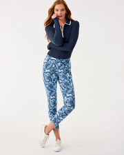 NWT Lilly Pulitzer UPF 50 Luxletic Corso 28" Pant Starlight Navy Peacock Stripe