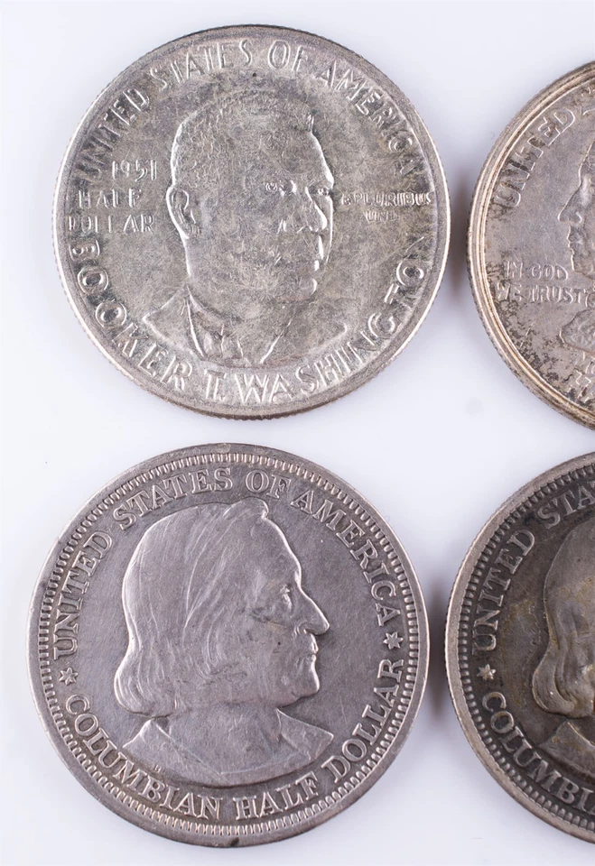 1892 1893 1923 1951 Commemorative Half Dollars x4 Columbian Booker 50c Silver  - Image 2 of 4