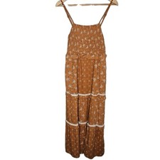 Universal Thread Boho Prairie Tiered Smocked Midi Dress XS Floral Sleeveless