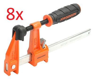 Box Of 8 -- Jorgensen 3706 6'' Medium Duty 6-Inch Steel Bar Clamp