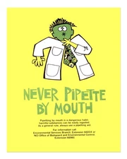 Quirky Lab Safety Wall Art Poster - Never Pipette by Mouth Home Decor