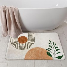 17''x24 Boho Bath Rugs for Bathroom Decor Non-Slip Bath Mat Absorbent Plush Show