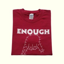 NCAA VTG 90s OU SOONERS COTTON RED FUNNY GRAPHIC HORNS DOWN CRIMSON T SHIRT LG