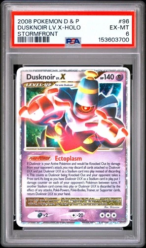 2008 POKEMON DIAMOND & PEARL STORMFRONT #96 DUSKNOIR LV.X-HOLO PSA 6