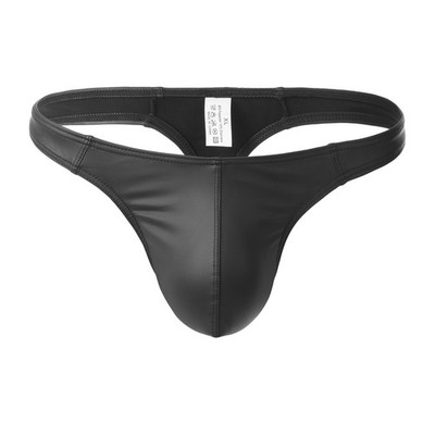 Herren String Tanga Wetlook Unterwäsche Unterhosen Bikini Slip aus Kunstleder